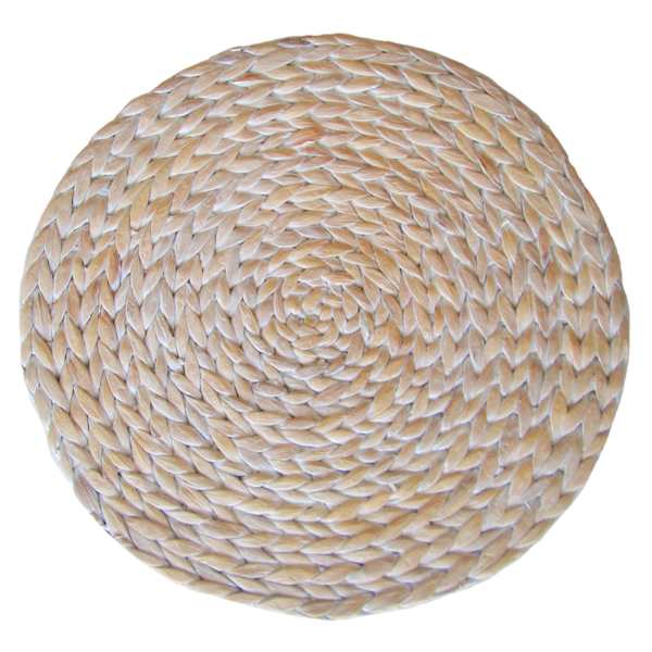 Water Hyacinth Whitewashed Natural Round Placemat