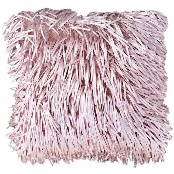 Pink Shag Throw Pillow, 18"