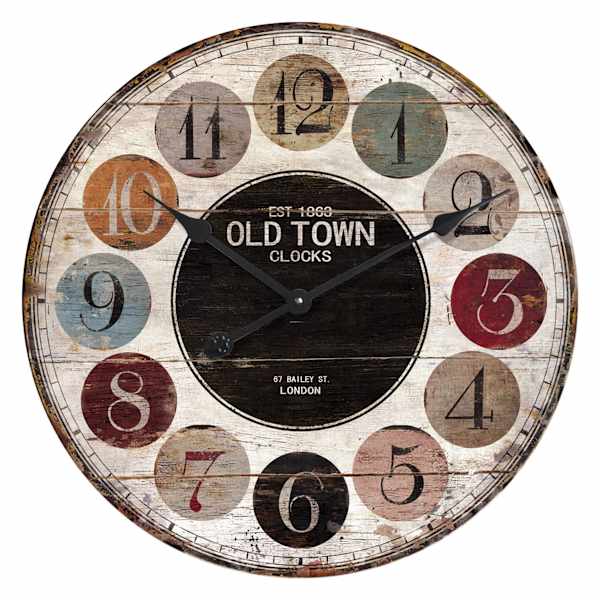 Wooden Round Wall Clock, 23"