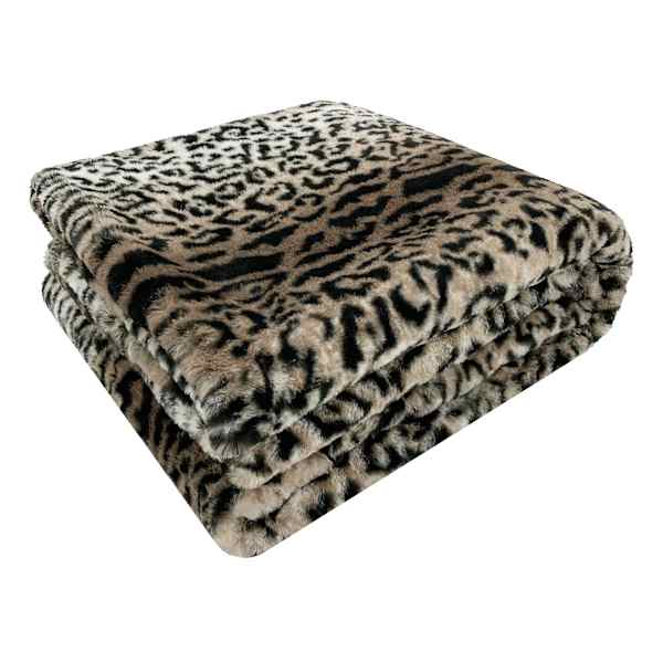 Faux Leopard Fur Throw Blanket 50x60