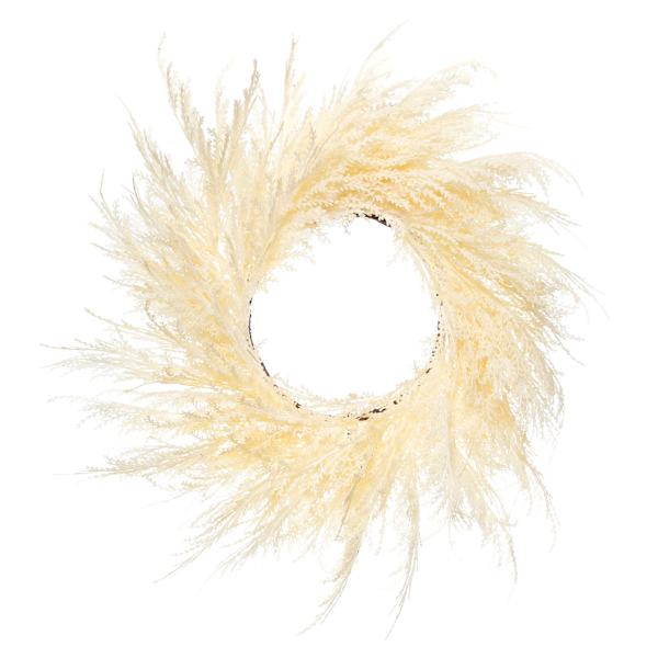 White Pampas Grass Wreath, 30"