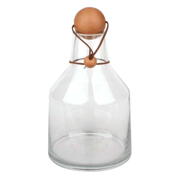 Honeybloom Wooden Orb Stopper Glass Vase, 9"