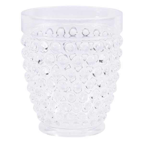 Clear Nob Patterned Acrylic Double Old Fashioned Glass
