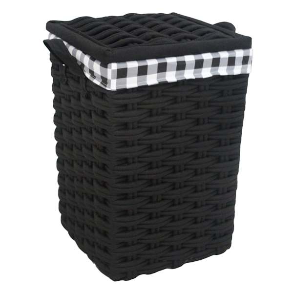 Floor Standing Laundry Hamper with Printed Buffalo Check Liner, Medium