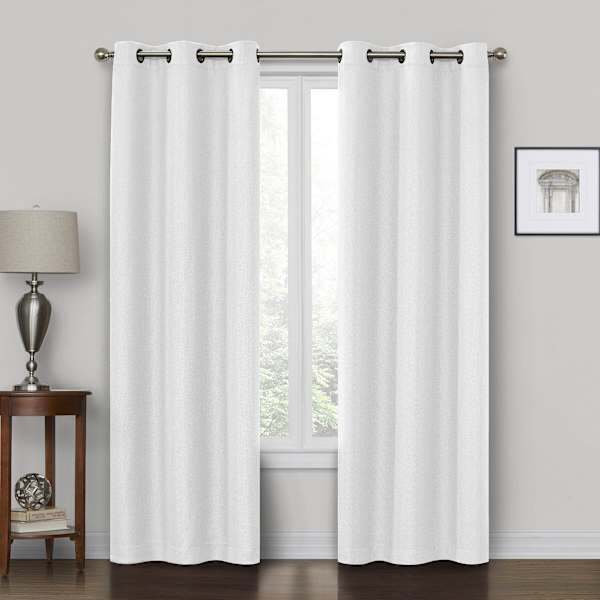 Rockwell White Blackout Grommet Curtain Panel, 63"