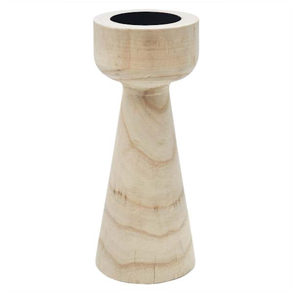 Natural Wood Candle Holder, 12"