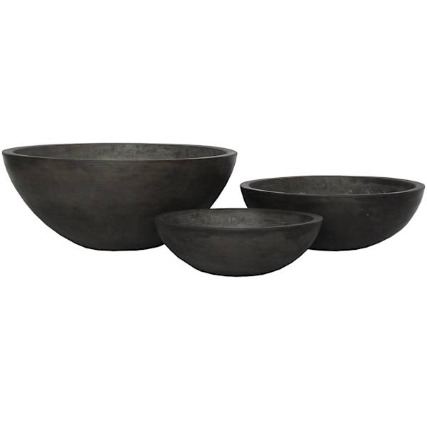 Dark Grey Concrete Round Bowl with Natural Smooth Finish, Small