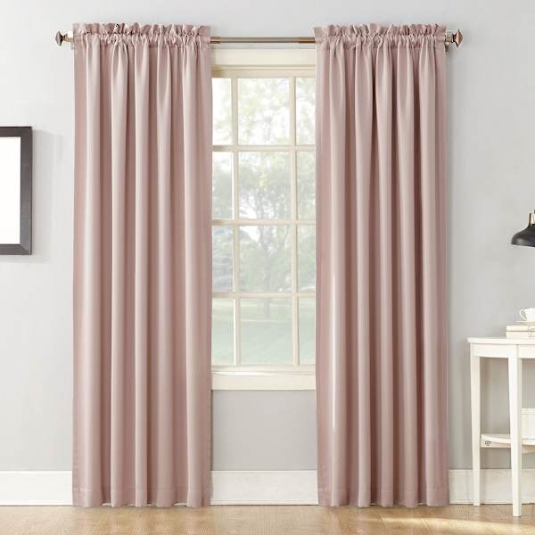 Madison Blush Pole Top Room Darkening Curtain Panel, 84"