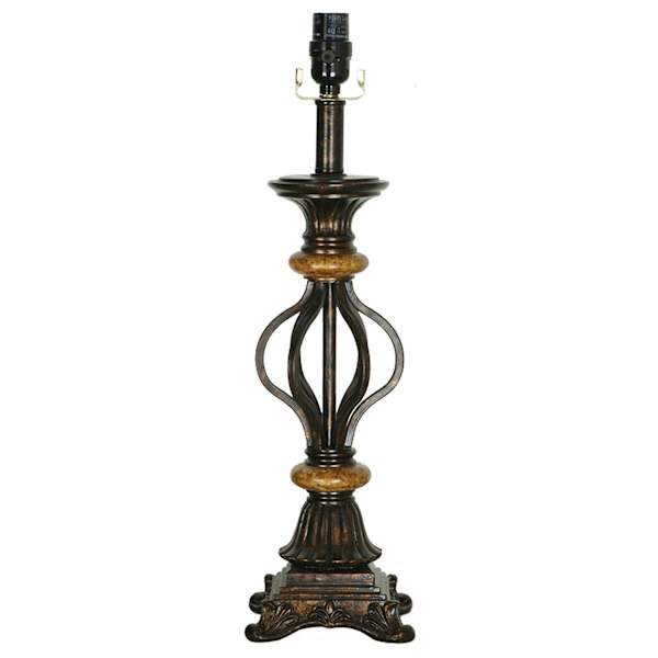 Bronze Open Metal Medium Table Lamp Base, 21"