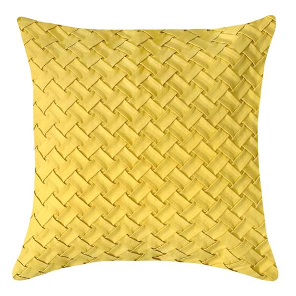 Providence Yellow Basketweave Throw Pillow, 18"