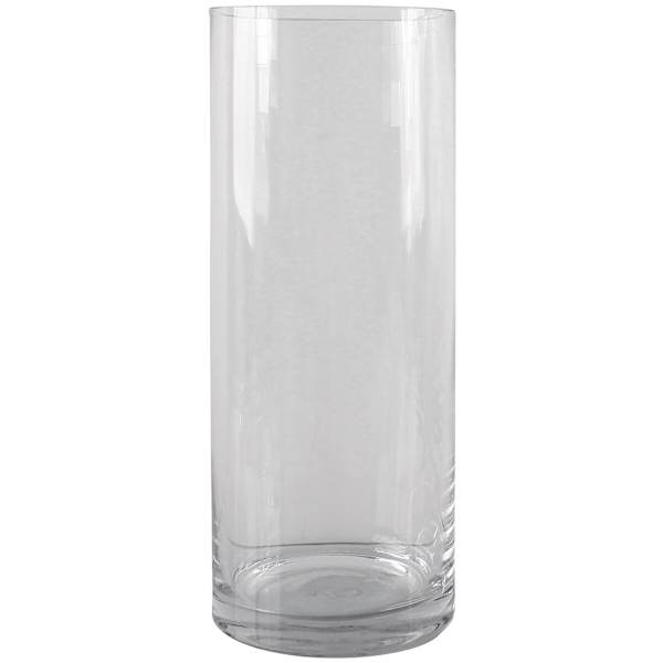 Clear Glass Cylinder Vase, 12"