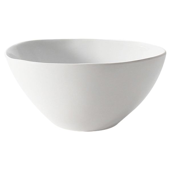 White Asymmetrical Cereal Bowl, 6"