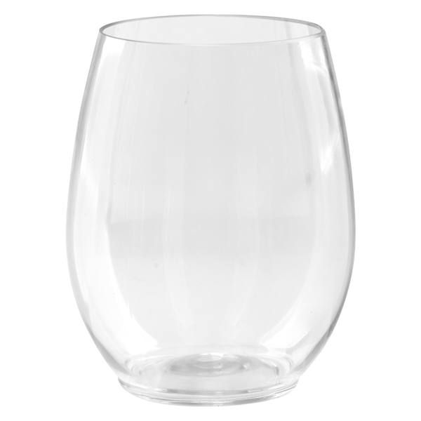 Lillian Table Settings Set of 6 Clear Plastic Stemless Wine Cups, 12oz