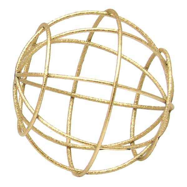 Gold Wire Decorative Sphere, 4.7"