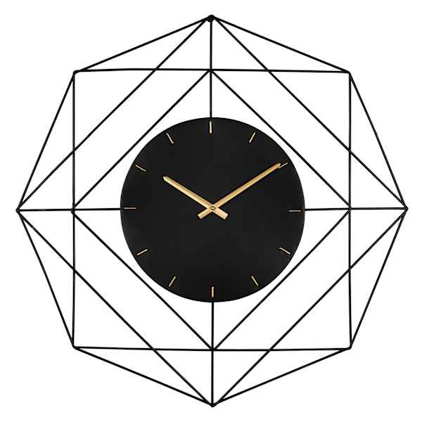 Crosby St Modern Black Metal Wall Clock, 24"
