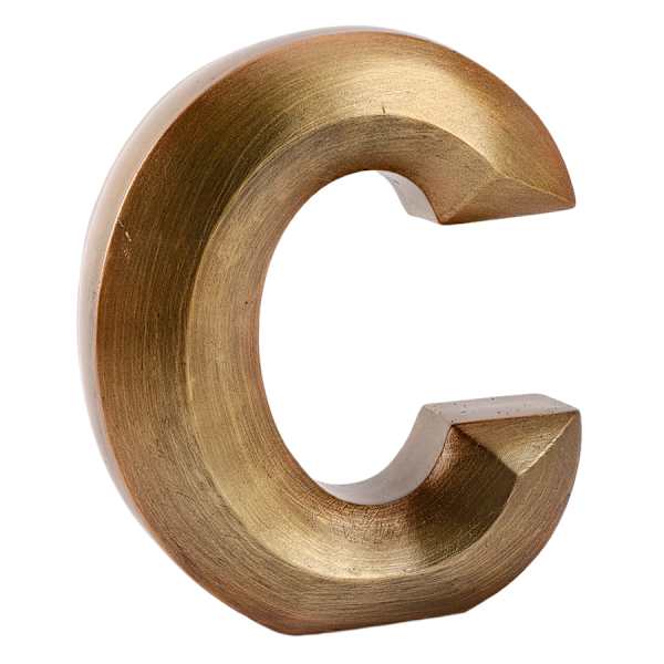 Tracey Boyd 6" Gold Monogram Decor, C