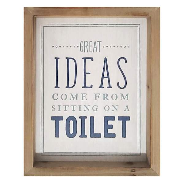 Great Ideas Come from Sitting on The Toilet Framed Wall Art, 8x10