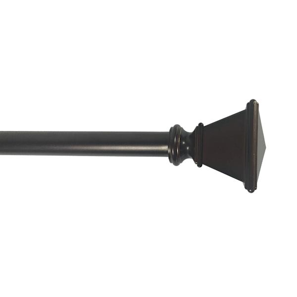 5/8" Bronze Finish Highland Square Adjustable Curtain Rod, 48-84"