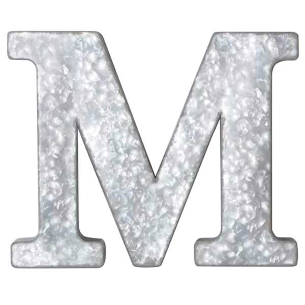 12" Galvanized Metal Monogram Wall Art, M