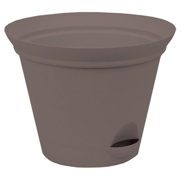 Flat Grey Self-Watering Outdoor Flare Planter, Small