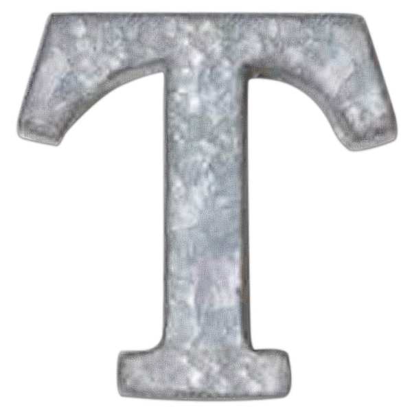 12" Galvanized Metal Monogram Wall Art, T