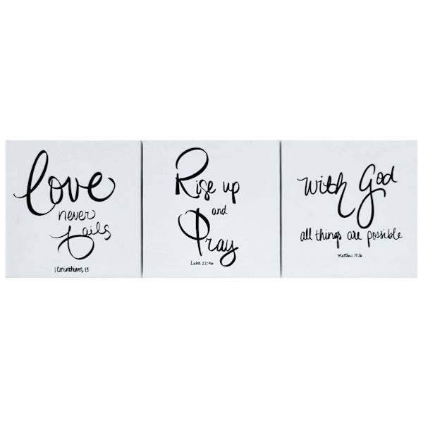 3-Piece Scripture Canvas Wall Sign Set, 6"