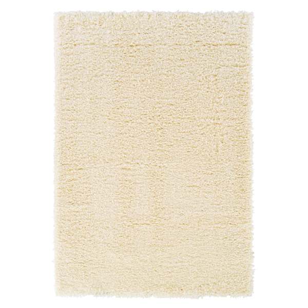 (C152) Solid Ivory Shag Area Rug, 5x7