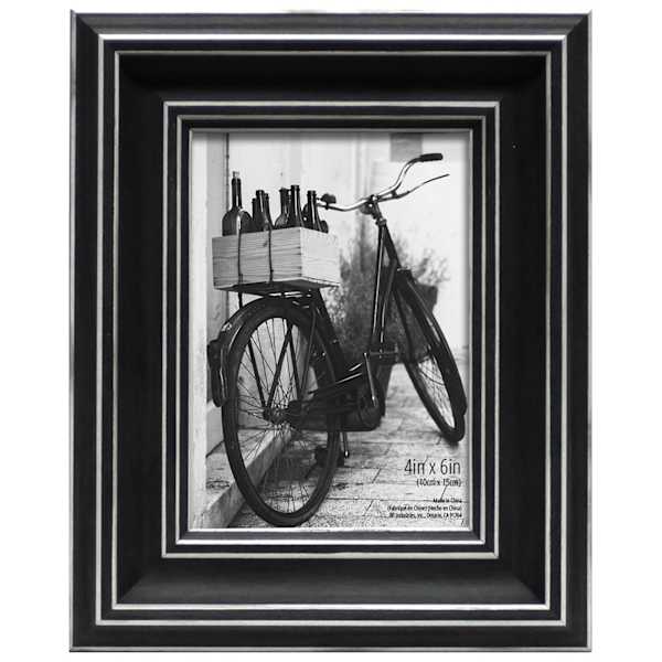 Black & Whitewash Tabletop Picture Frame, 4x6