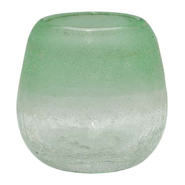 Ty Pennington Frosted Green Ombre Glass Candle Holder, 4"