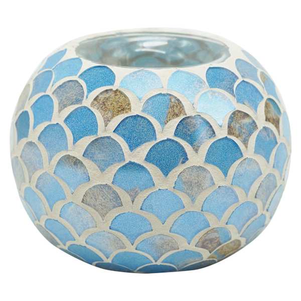 Blue Mosaic Tealight Candle Holder, 3"
