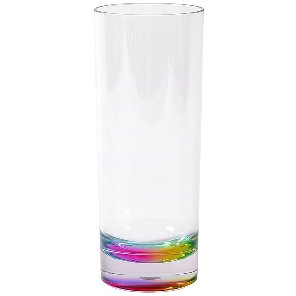 Clear with Rainbow Finish Acrylic Highball Glass, 24oz