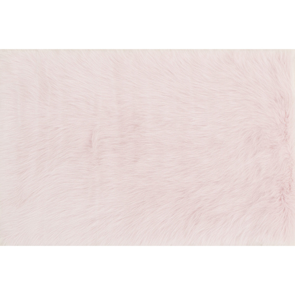 Vale Pink Faux Fur Shag Accent Rug, 2x3