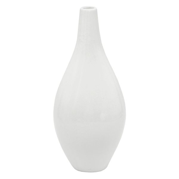 White Ceramic Vase, 11"