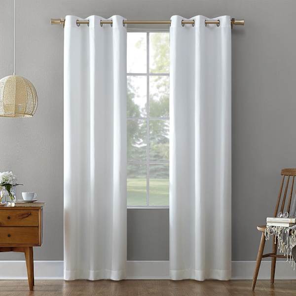 Talita White Room Darkening Grommet Curtain Panel, 84"