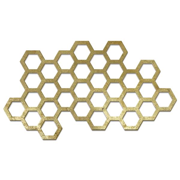 Honeybloom Wooden Honeycomb Wall Art, 17x13