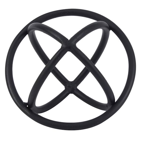 3 Ring Black Metal Sphere, 5.5"