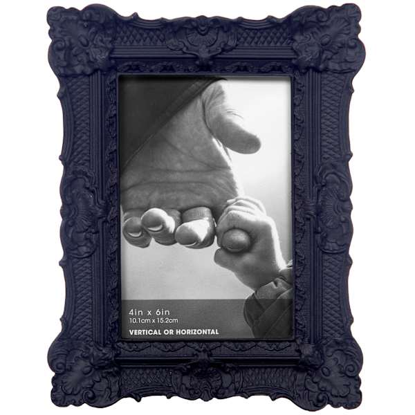 Black Ornate Profile Tabletop Picture Frame, 4x6