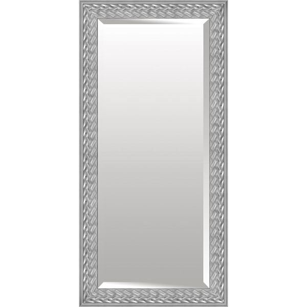 High & Low Silver Solid Wood Leaner Mirror, 32x68