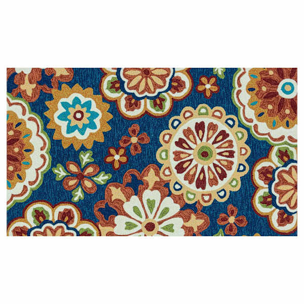 (E138) Santa Monica Multi-Colored Medallion Indoor & Outdoor Accent Rug, 3x5