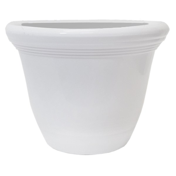 Capri High Gloss White Outdoor Planter, Large