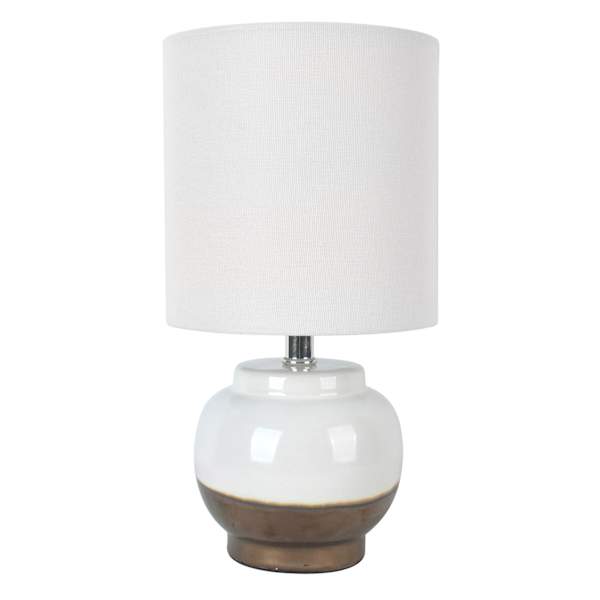 Copper Ceramic Mini Accent Lamp with Shade, 12"