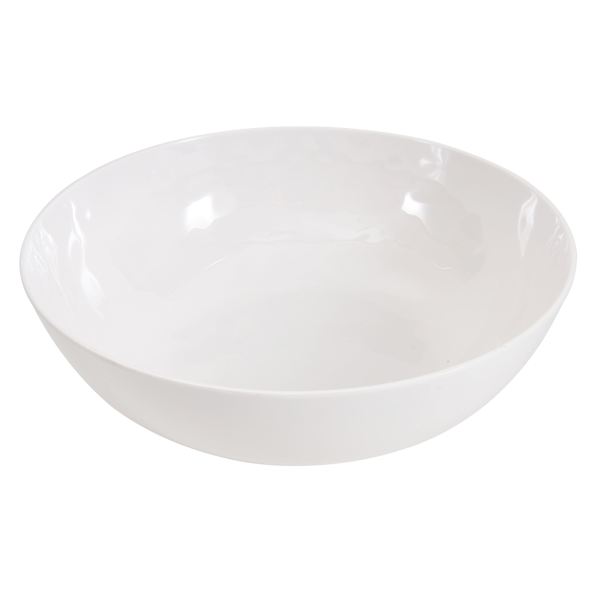 Embossed Melamine Serving Bowl, White
