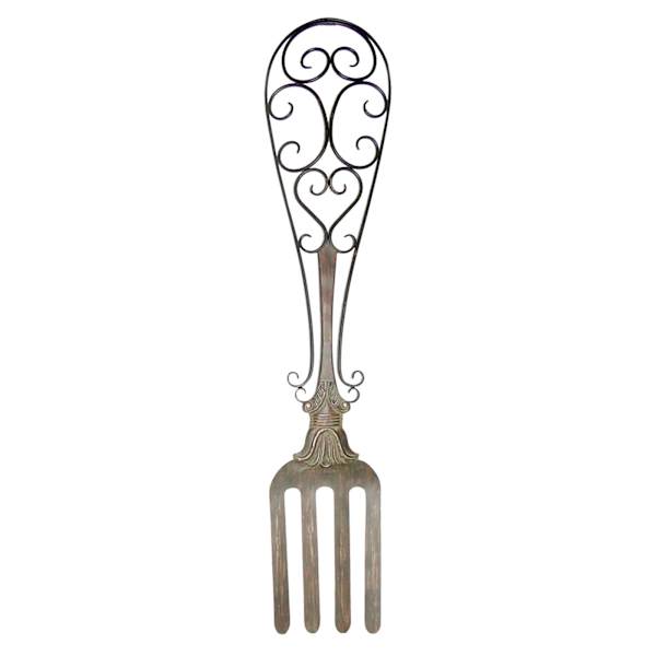 Bronze Metal Fork Wall Decor, 12x53