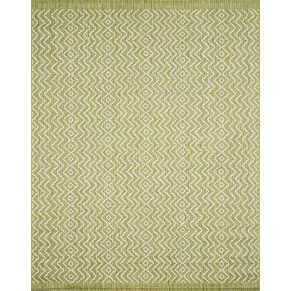 (E253) Oasis Green Geo Indoor & Outdoor Area Rug, 8x10