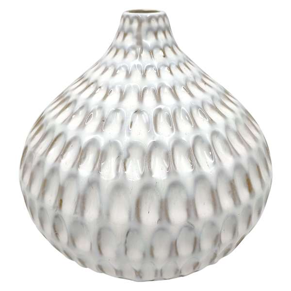Crosby St. White Ceramic Dipped Vase, 7"