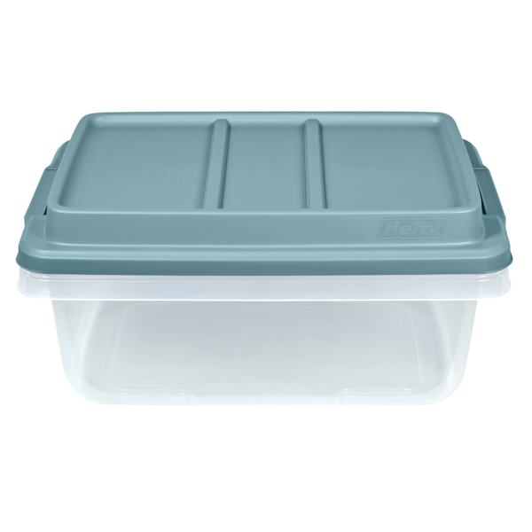 Hefty Smoke Blue Hi-Rise Storage Bin, 17l