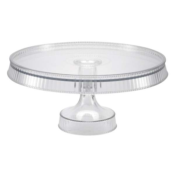 Lillian Table Settings Clear Plastic Cake Stand, 10.5"