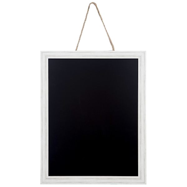 Whitewashed Framed Hanging Chalkboard, 24"