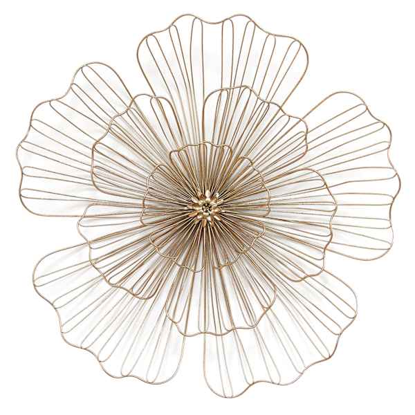 Gold Wire Flower Wall Art, 23"