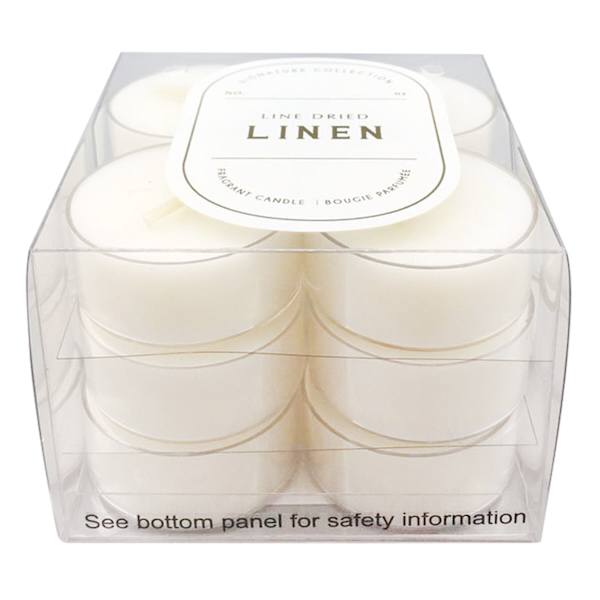 12-Pack Line Dried Linen Scented Tealight Candles